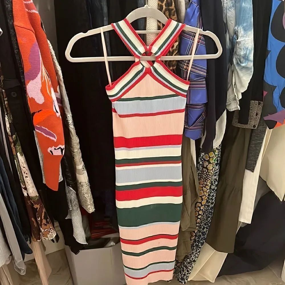 Ted Baker striped bodycon dress candy cane 0